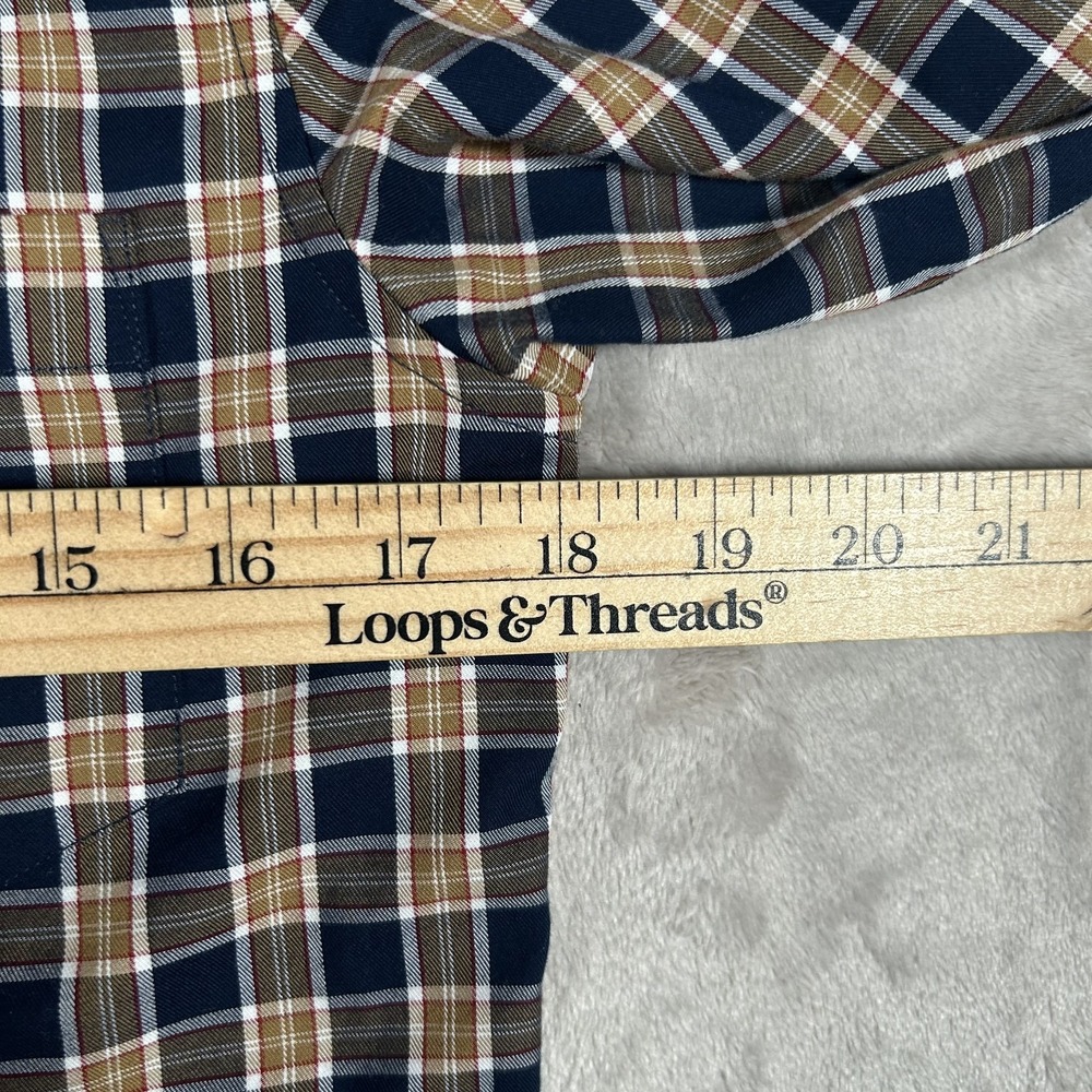 Under 510 Dress Shirt Mens XS Blue Plaid Lightweight Button Down Long Sleeve EUC - Picture 10 of 15